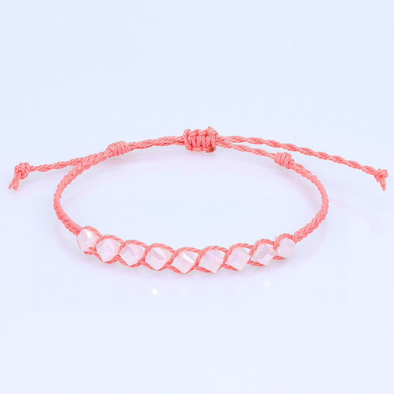 Bracelet de perles de cristal cubique fait à la main