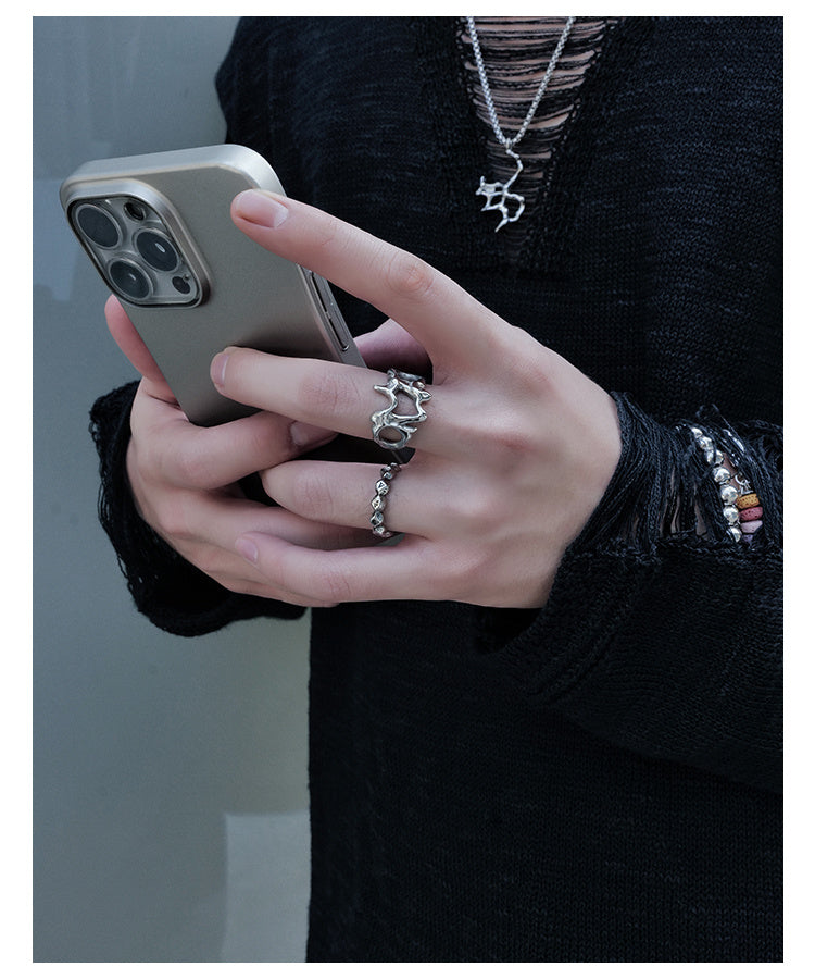 Liquid Wormhole Cold Wind Simple Bracelet Ring