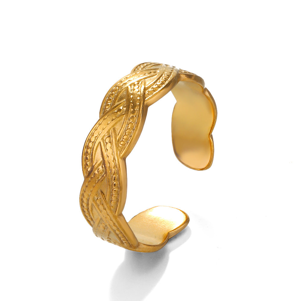 Retro Hip Hop Titanium Steel Ring Ladies