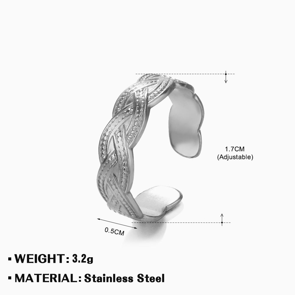 Retro Hip Hop Titanium Steel Ring Ladies