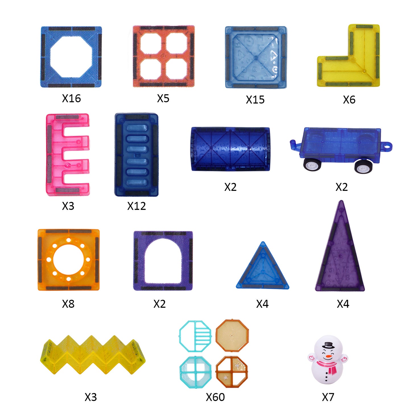 Juego de 149 piezas de azulejos de construcción magnéticos para niños con 2 autos - Bloques de construcción magnéticos 3D más fuertes - Juguetes magnéticos STEM coloridos que desarrollan habilidades motoras y creatividad