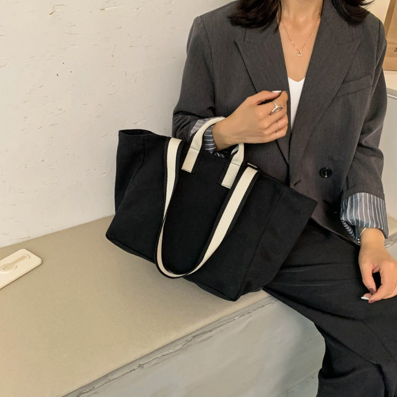 Sac en toile portable imperméable, tendance, simple, grande capacité