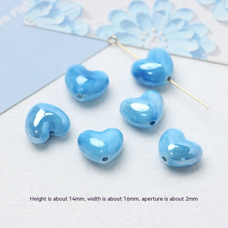 Série bleue en céramique japonaise dispersée, bricolage, collier de perles fait à la main, Bracelet, matériel de perles d'espacement