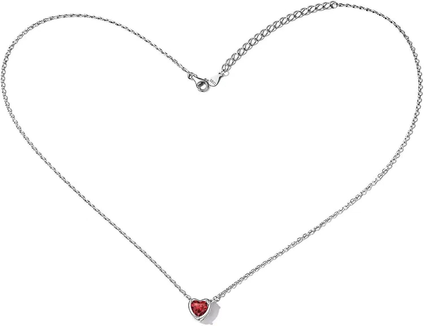 12 Colors Pendant Carat Heart Diamond Light Luxury Trendy Heart-shaped Collarbone Necklace