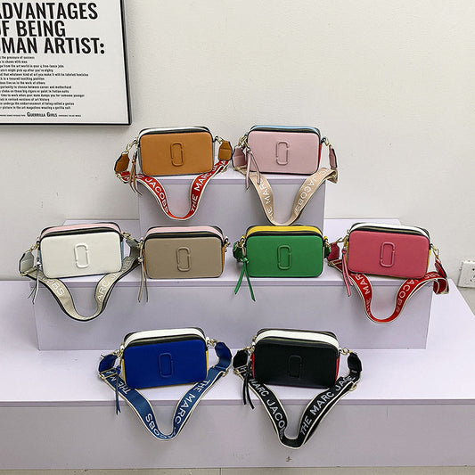 Bolso para cámara Retro Color de contraste minimalista pequeño cuadrado moderno bandolera de estilo occidental con un solo hombro