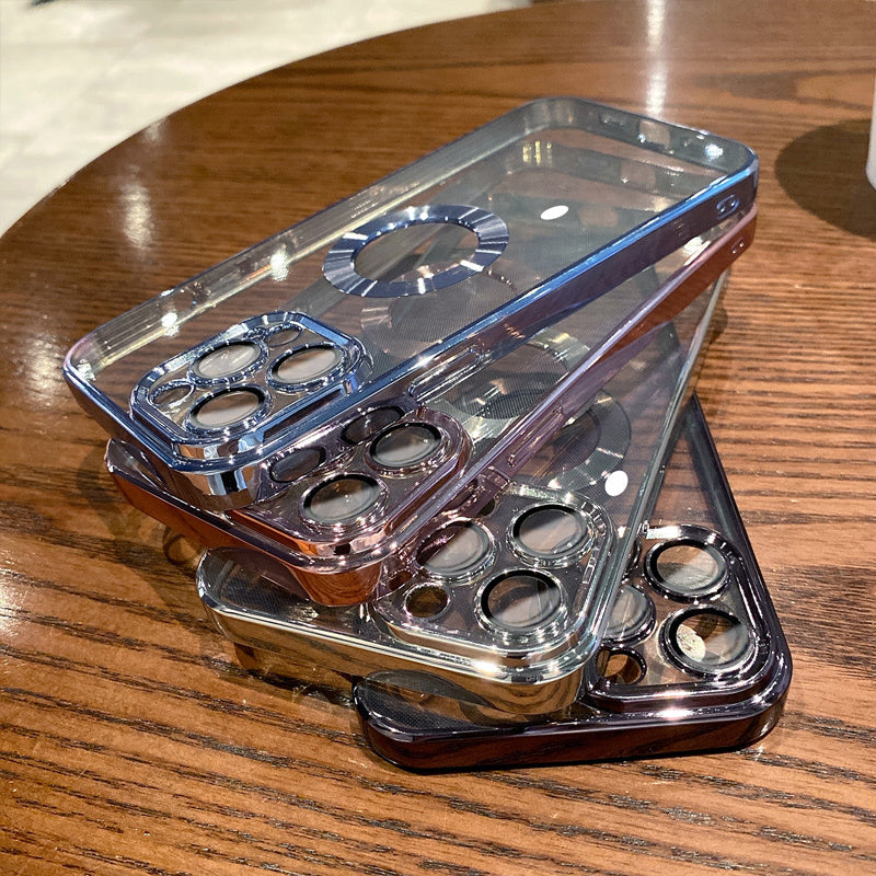 Étui de téléphone avec protecteur d'appareil photo Galvanoplastie avancée intégrée avec protecteur d'objectif Étui de téléphone pour Iphone12 13promax Simple 11 Doux