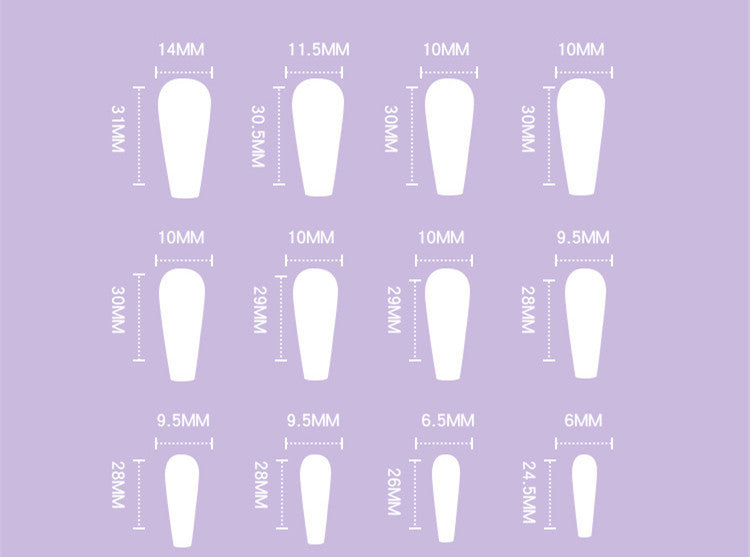 Fake Nails Full Diamond Series Wear Dark Blue White