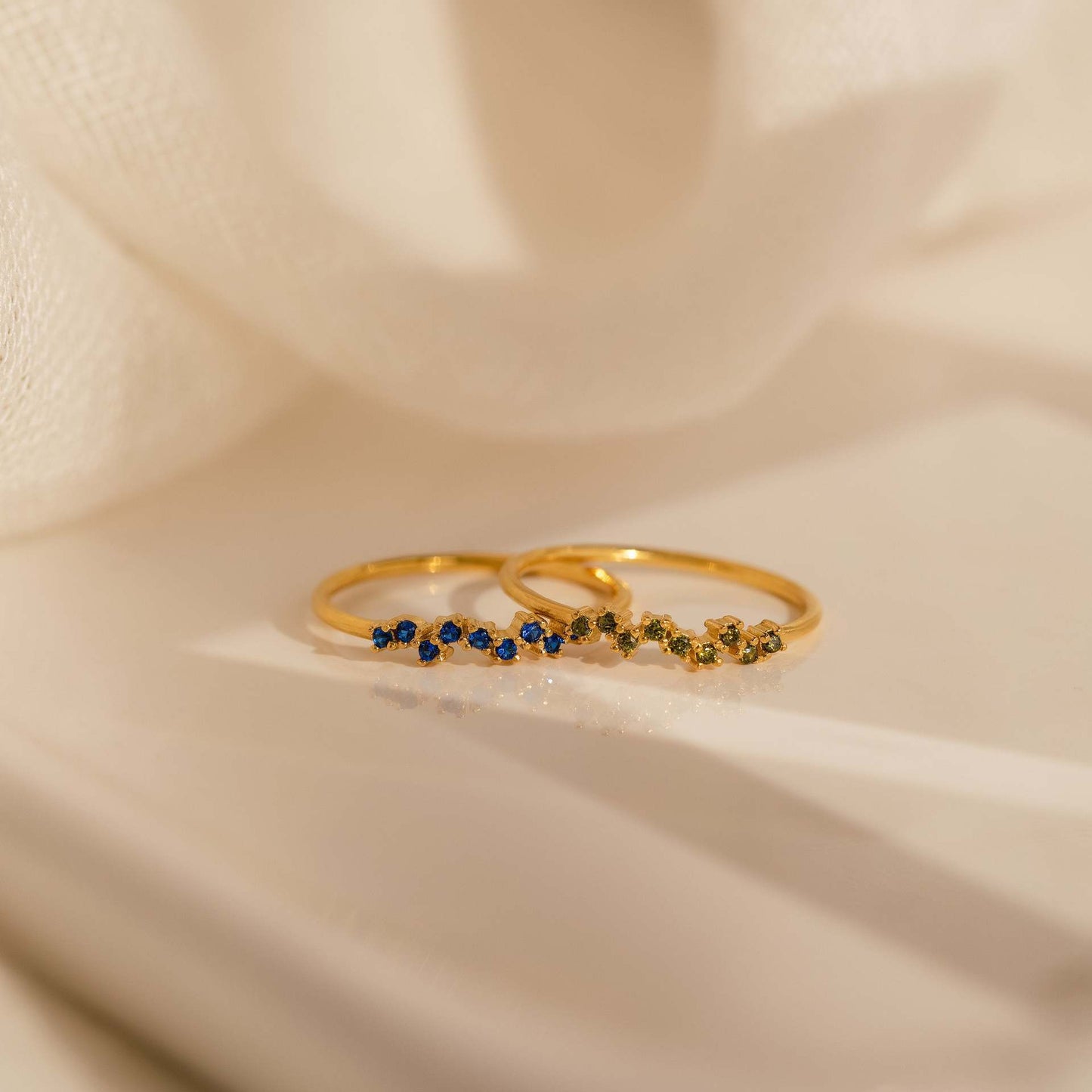 Color Zircon December Birthday Stone Ring Simple Bracelet