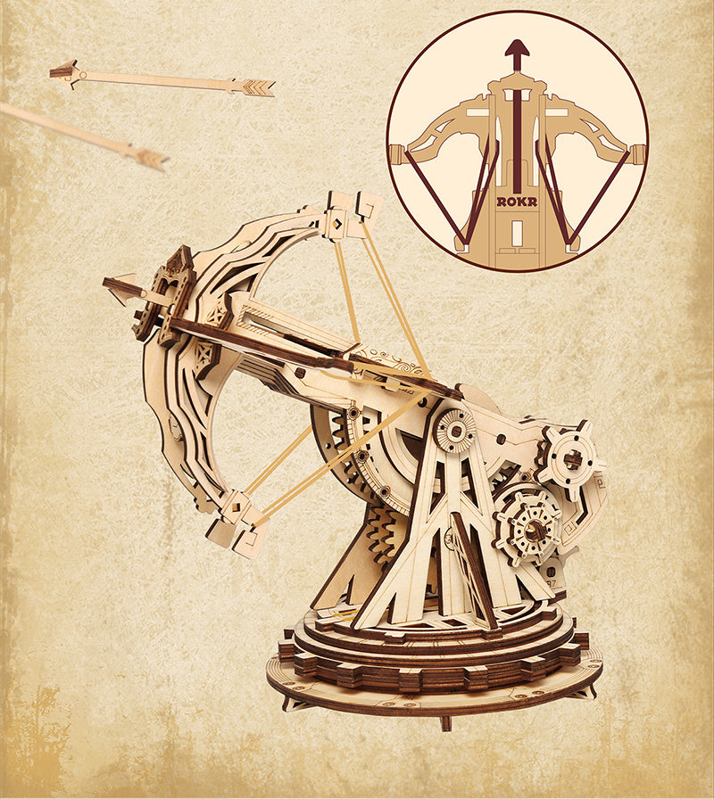 Robotime ROKR siège baliste lourde 3D Puzzle en bois jeu de guerre assemblage jouets cadeaux pour enfants garçons enfants KW401 livraison directe