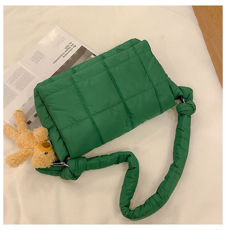 Sac à bandoulière en tissu Oxford rétro matelassé en diamant pour femmes