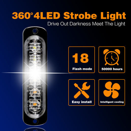Feux latéraux 4LED pour camion de voiture 12-24V