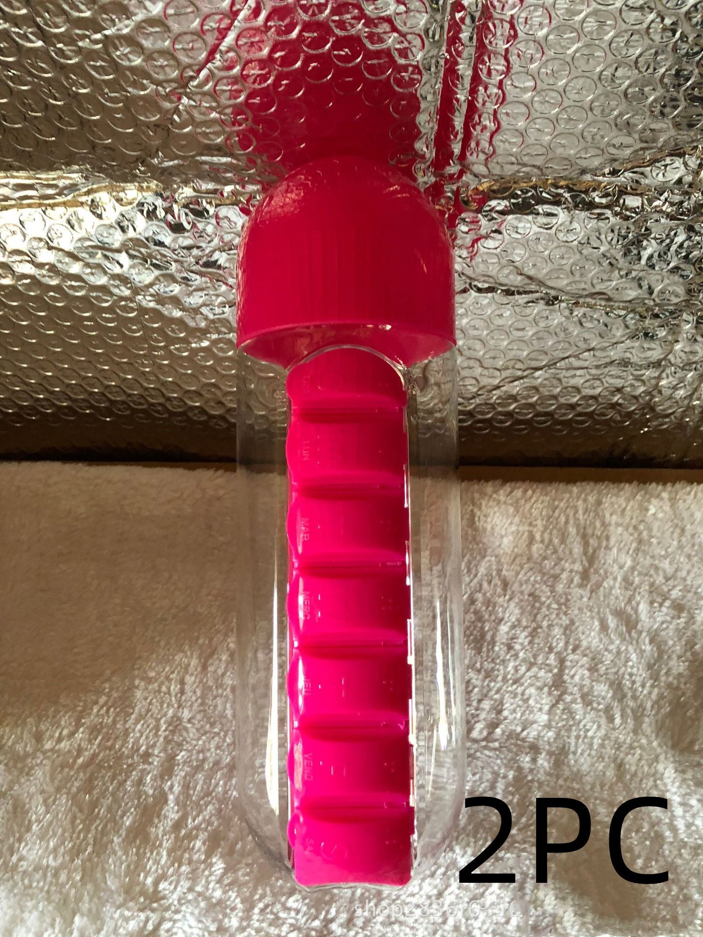 Bouteille d'eau avec pilulier, bouteille de boisson en plastique avec boîte à pilules médicinales, voyage 7 jours, organisateur de médicaments, conteneur de boisson