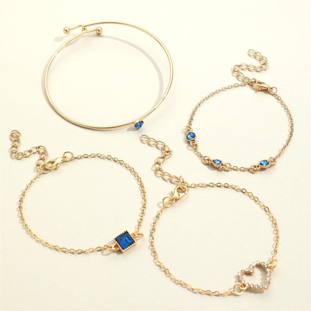 Traje de pulsera de corazón de cadena cuadrada Lvzuan con incrustaciones retro