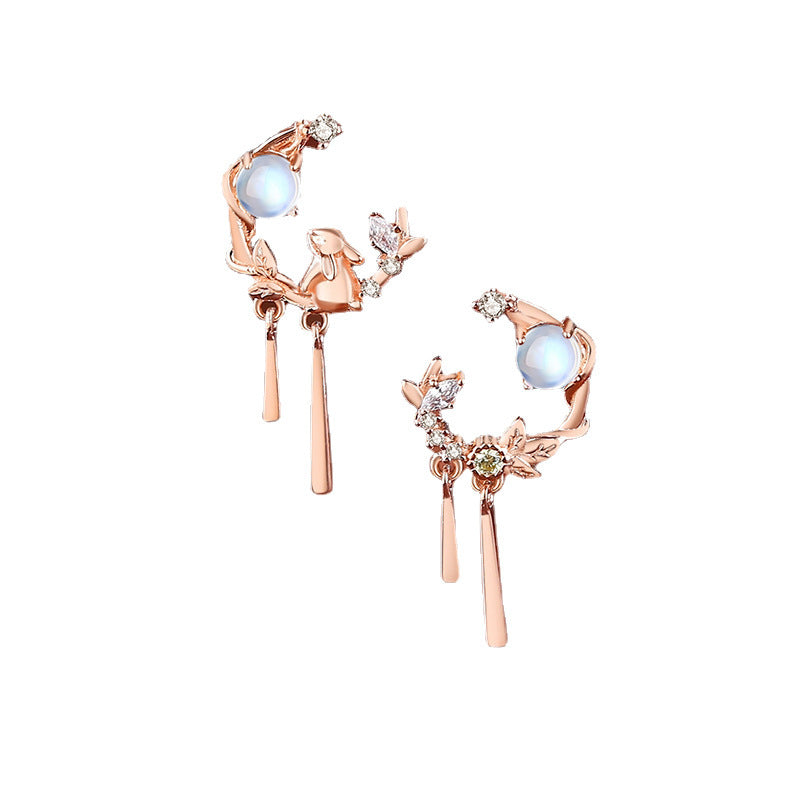 Pendientes de conejo adorables estilo Mori originales estilo nacional Retro