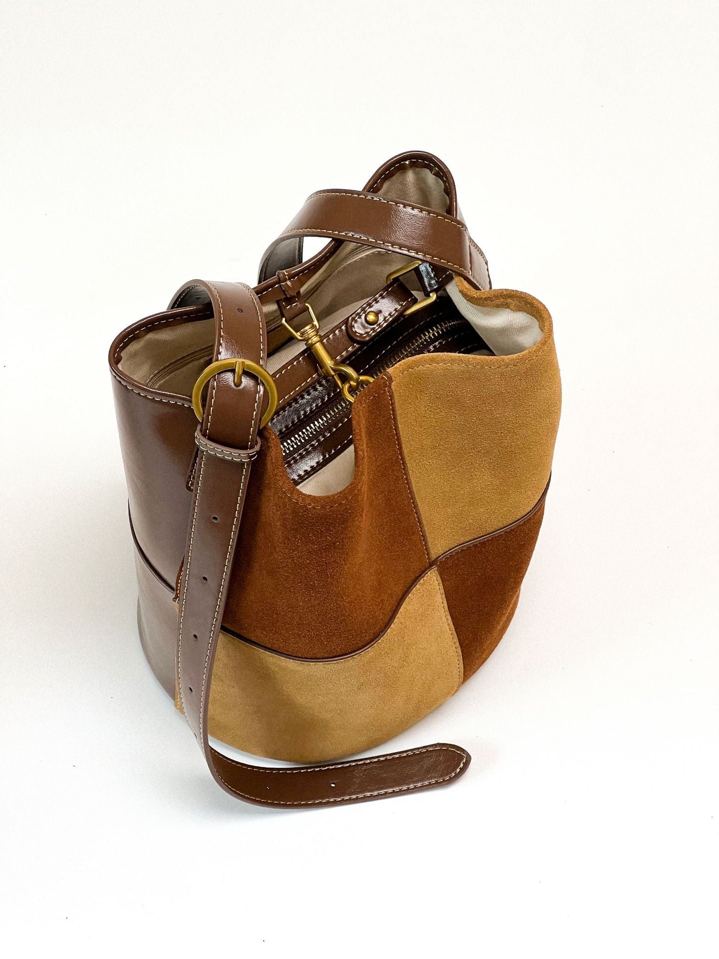 Bolso de mujer a cuadros con retales, bandolera de hombro Retro de gama alta que combina con todo