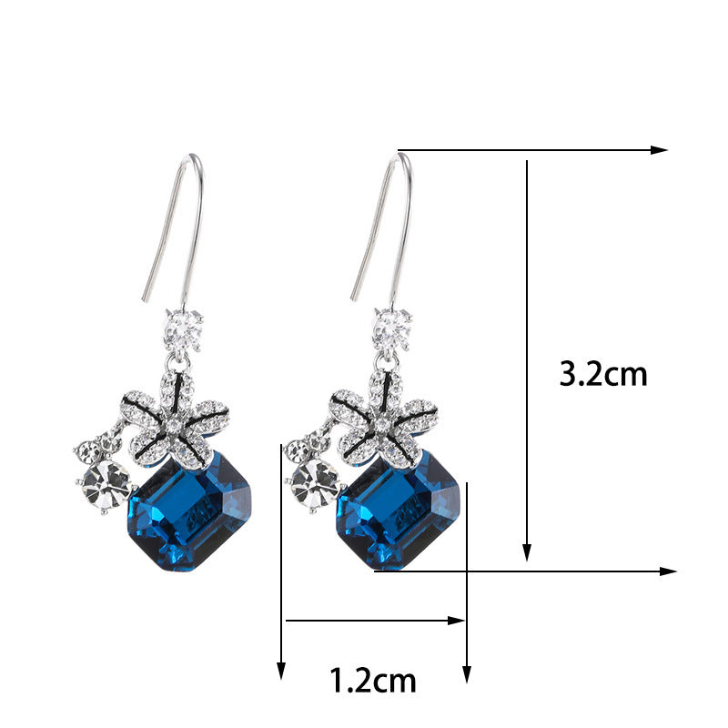 European And American Simple Design Small Flower Shape Trendy Earrings