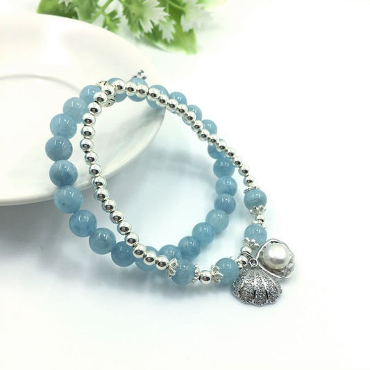Bracelet multicouche en cristal naturel
