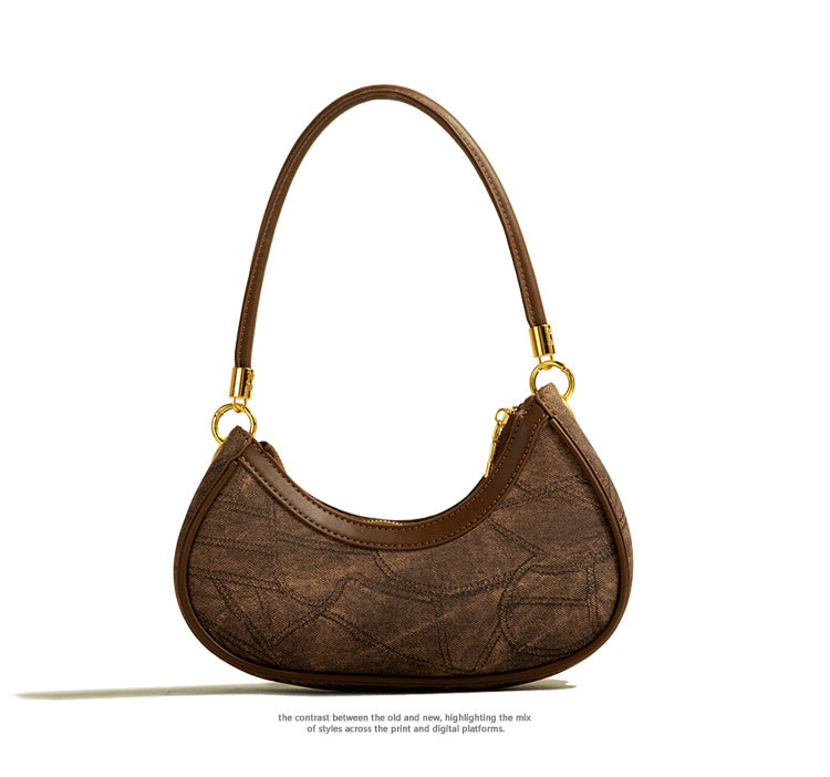 Bolso de un solo hombro con textura Niche medio antiguo Crescent