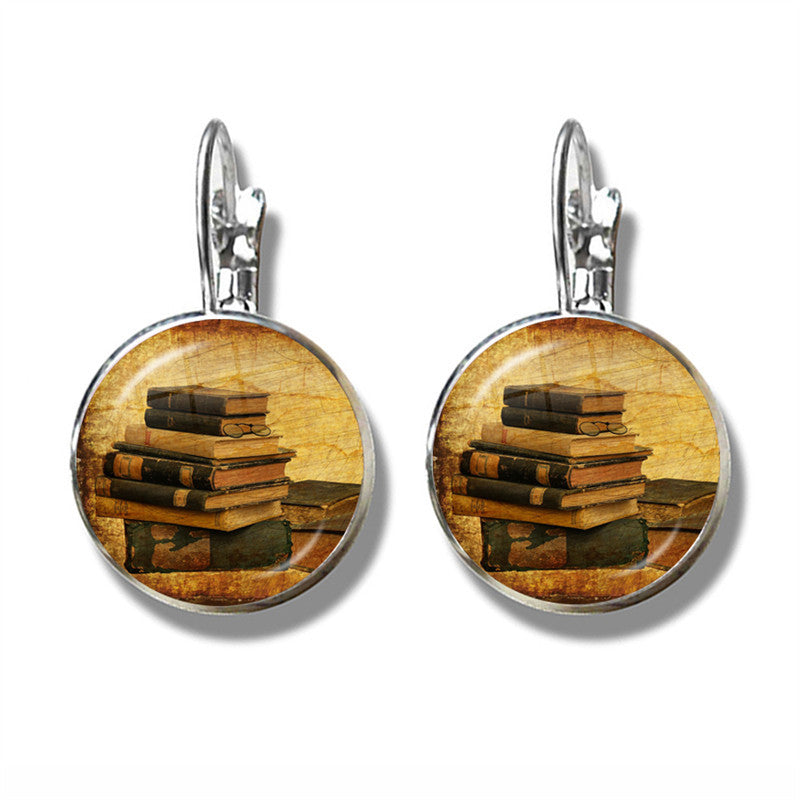 Women's Fashion Retro Book Photo Earrings