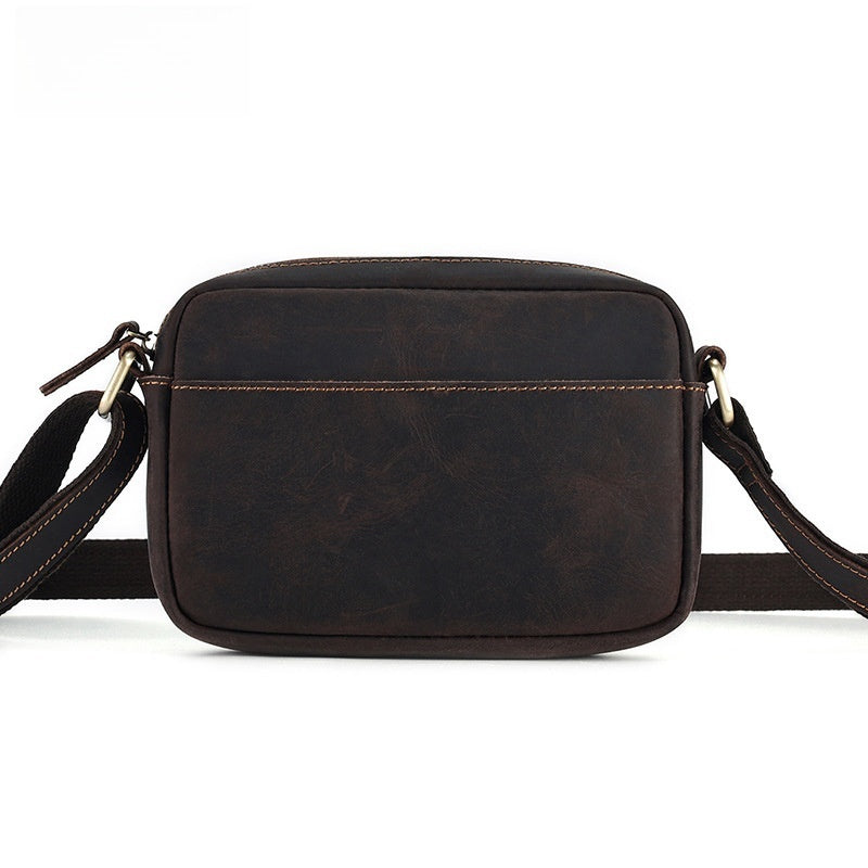 Bolso de hombro de piel de vaca para hombre, bandolera de nicho de gama alta, Retro, de cuero genuino
