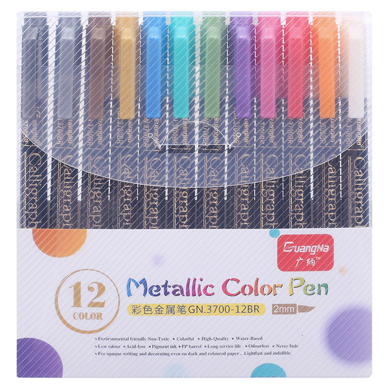 Color black card album color metal pen
