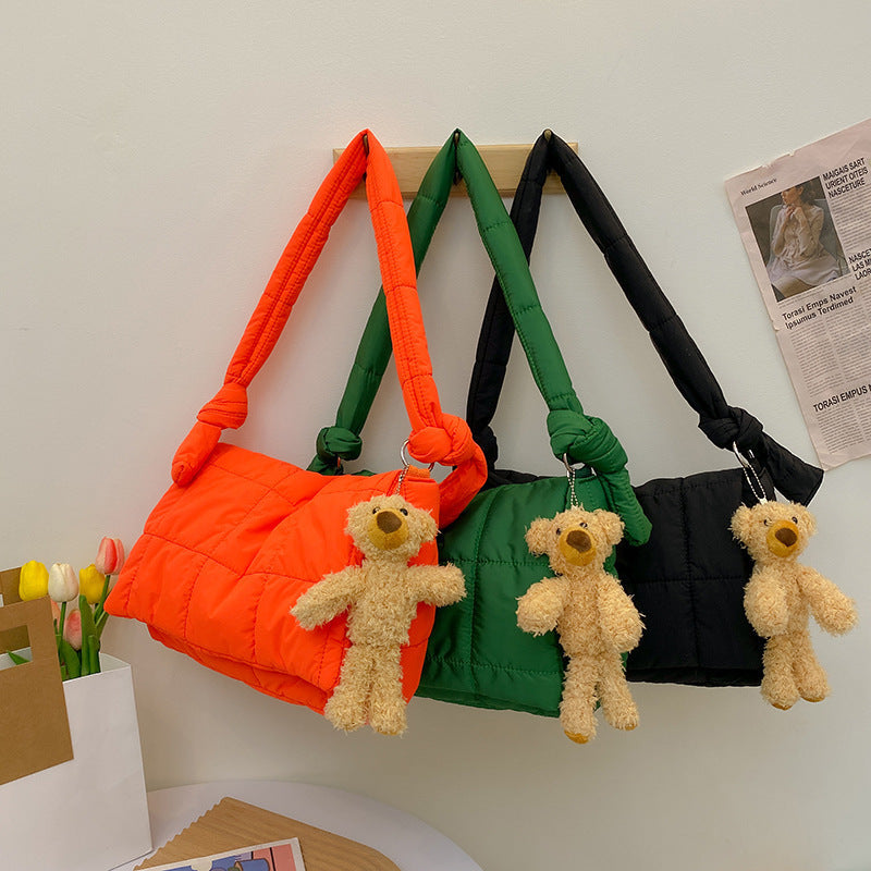 Sac à bandoulière en tissu Oxford rétro matelassé en diamant pour femmes