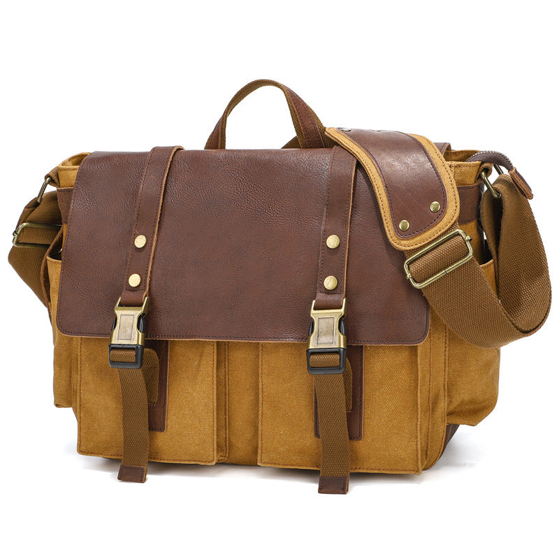 Sac à bandoulière en toile cirée en cuir de vache première couche