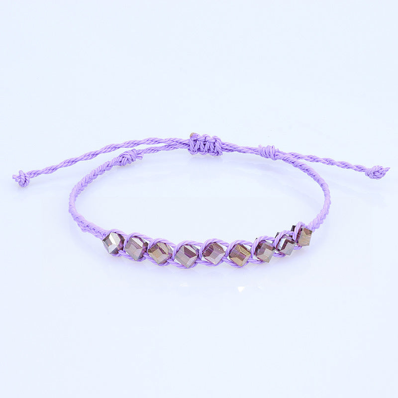 Bracelet de perles de cristal cubique fait à la main