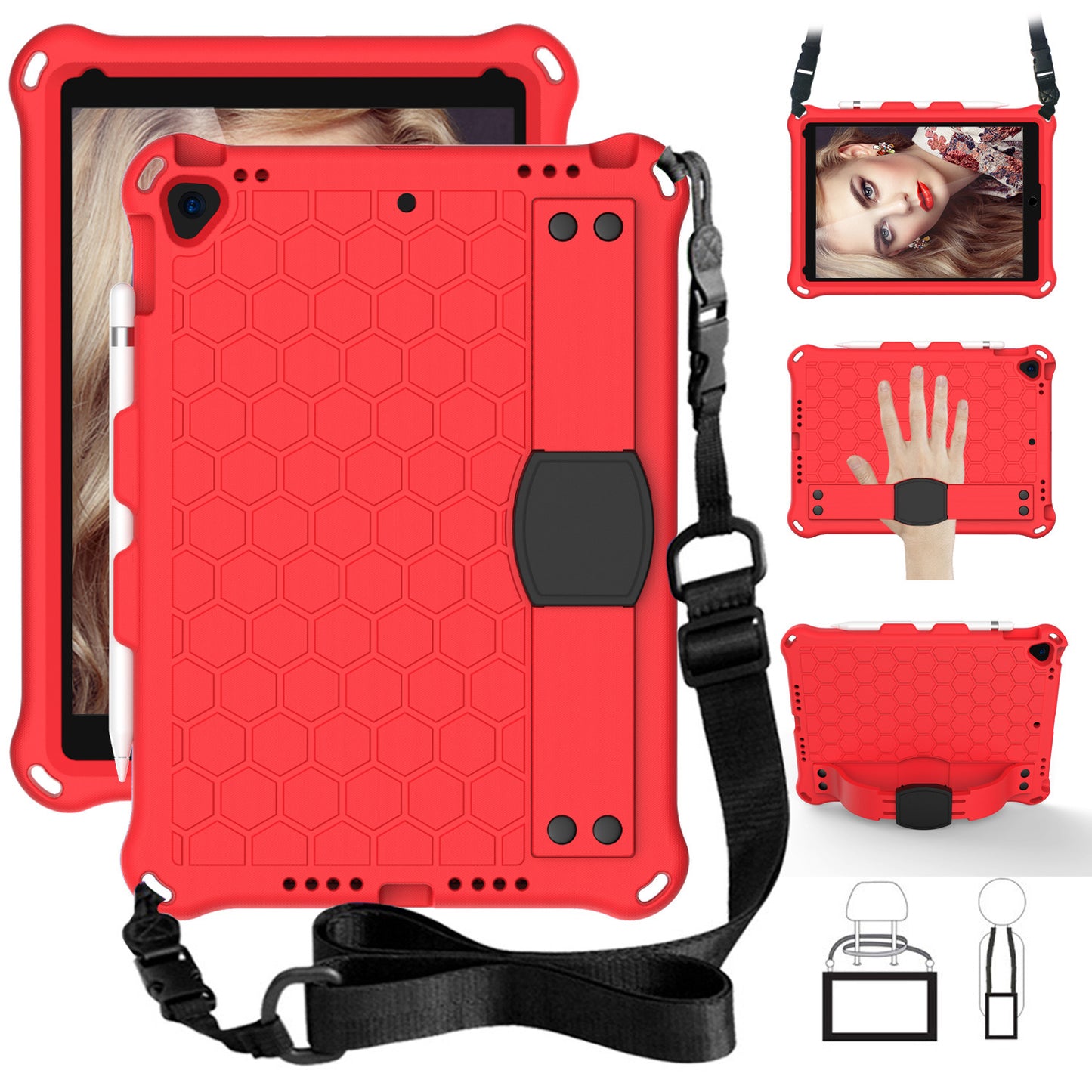Compatible avec Apple, nouvelle coque EVA en nid d'abeille pour iPad 10.2