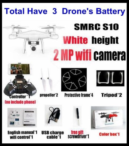 Promotion des ventes WiFi 2MP caméra avec S10 SMRC FPV quadrirotor Drone hélicoptère UAV Micro télécommande jouet RACER KIT avion