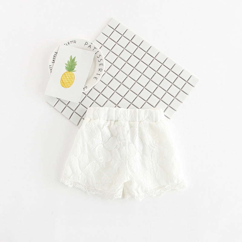 Short en dentelle, vêtements pour filles, pantalons chauds à fleurs