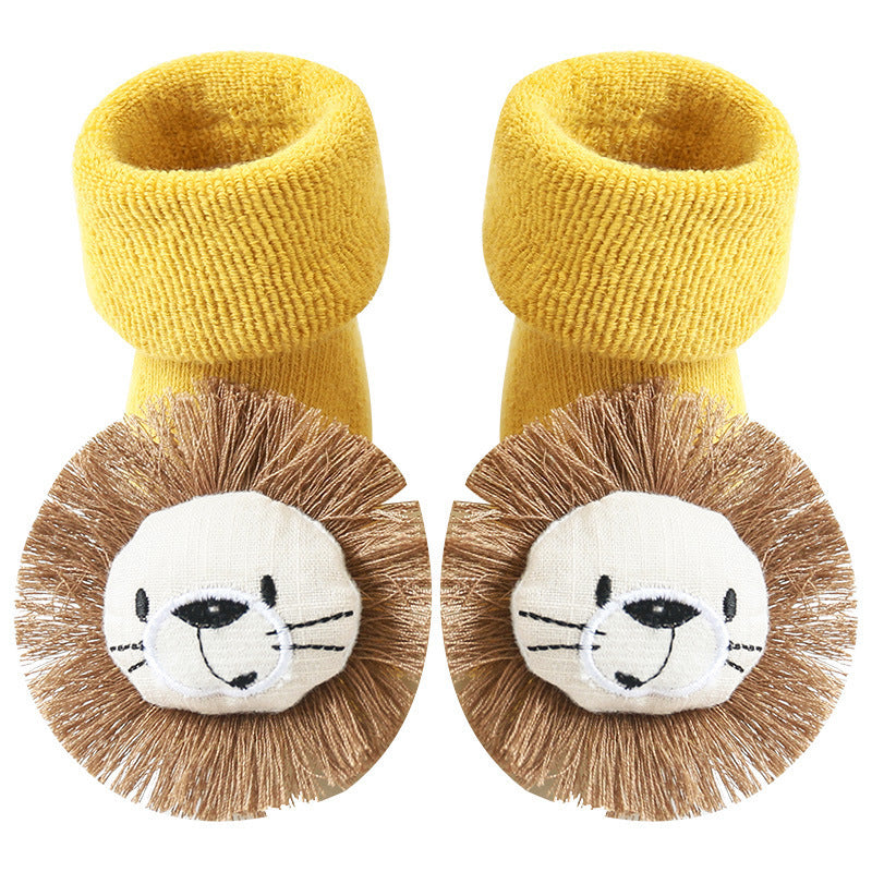 Chaussettes en coton pour bébés filles et garçons, en caoutchouc antidérapant, dessin animé, enfants en bas âge