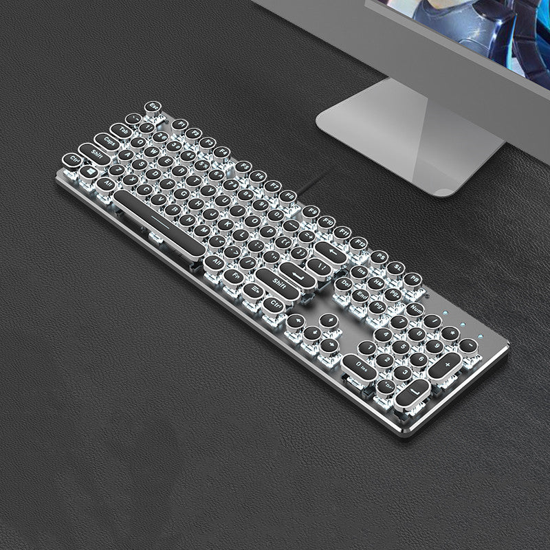 Steampunk ensemble clavier et souris mécanique rétro 87 touches filaire ordinateur de bureau