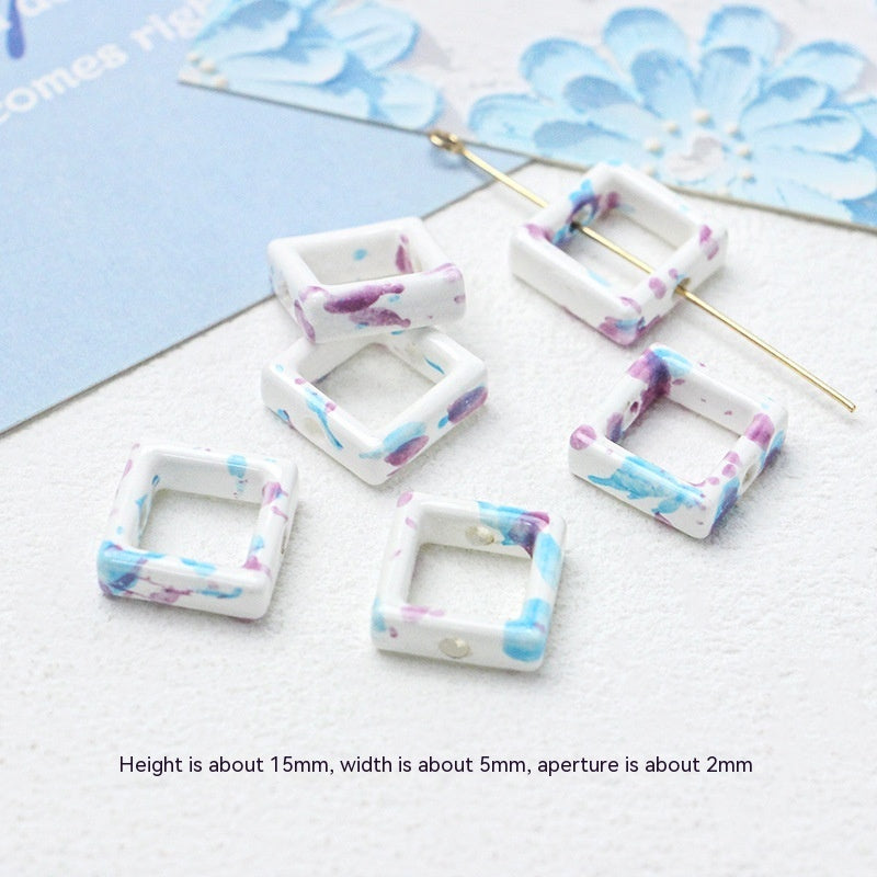 Série bleue en céramique japonaise dispersée, bricolage, collier de perles fait à la main, Bracelet, matériel de perles d'espacement