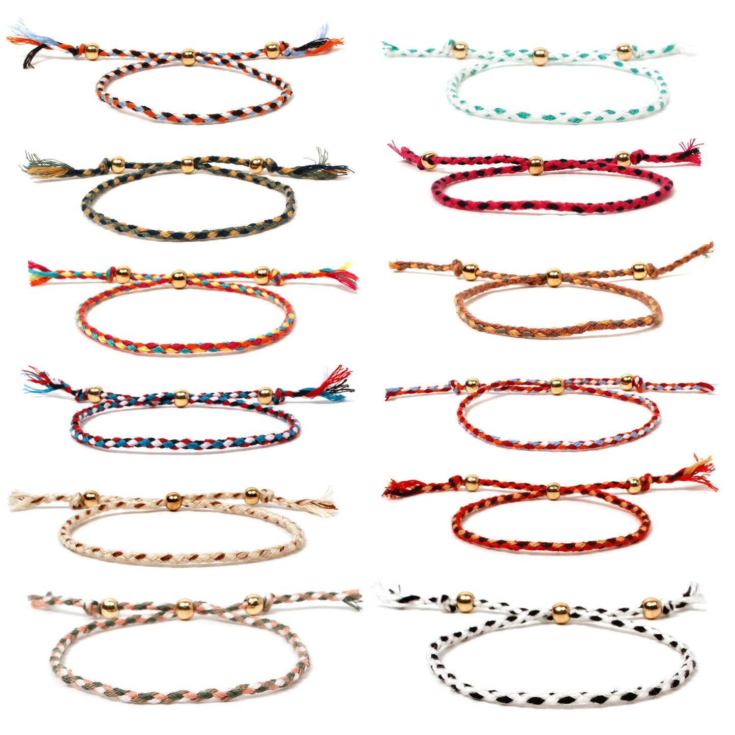 Bracelet Boules Dorées Mode Femme Tissé à La Main