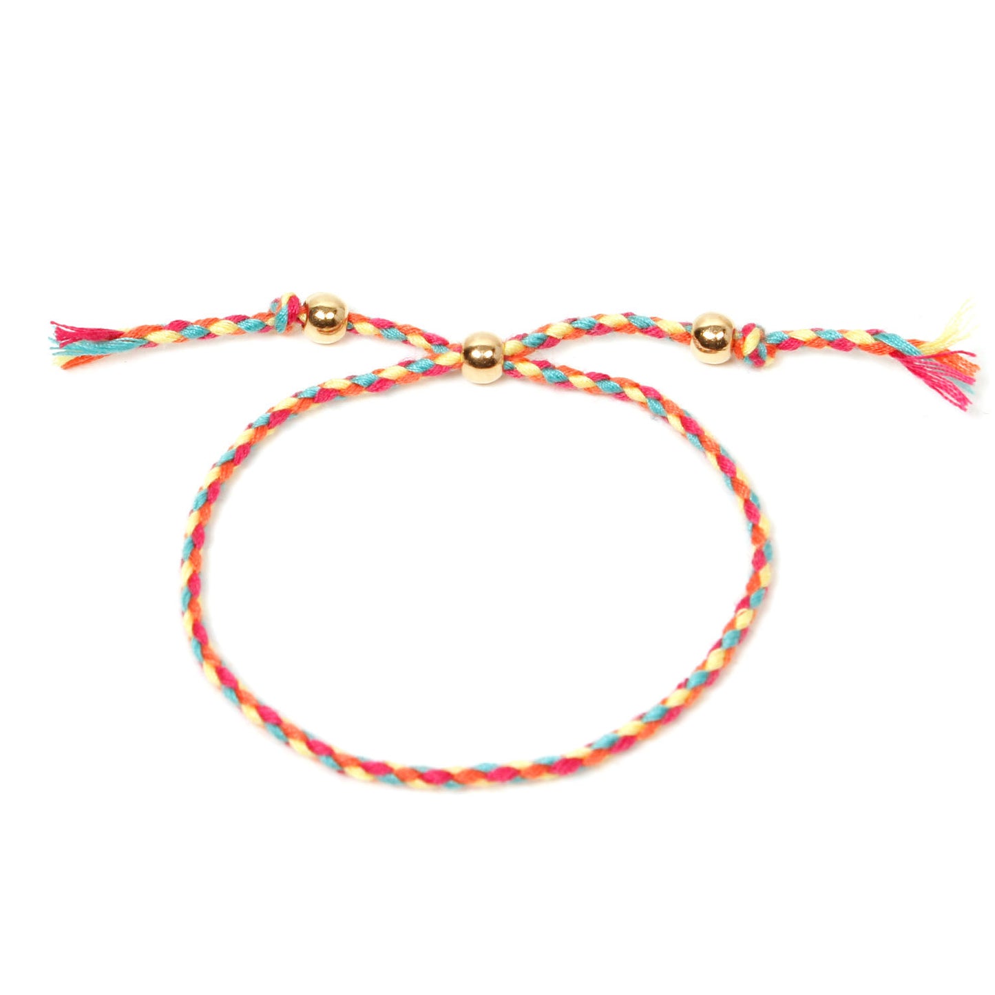 Bracelet Boules Dorées Mode Femme Tissé à La Main