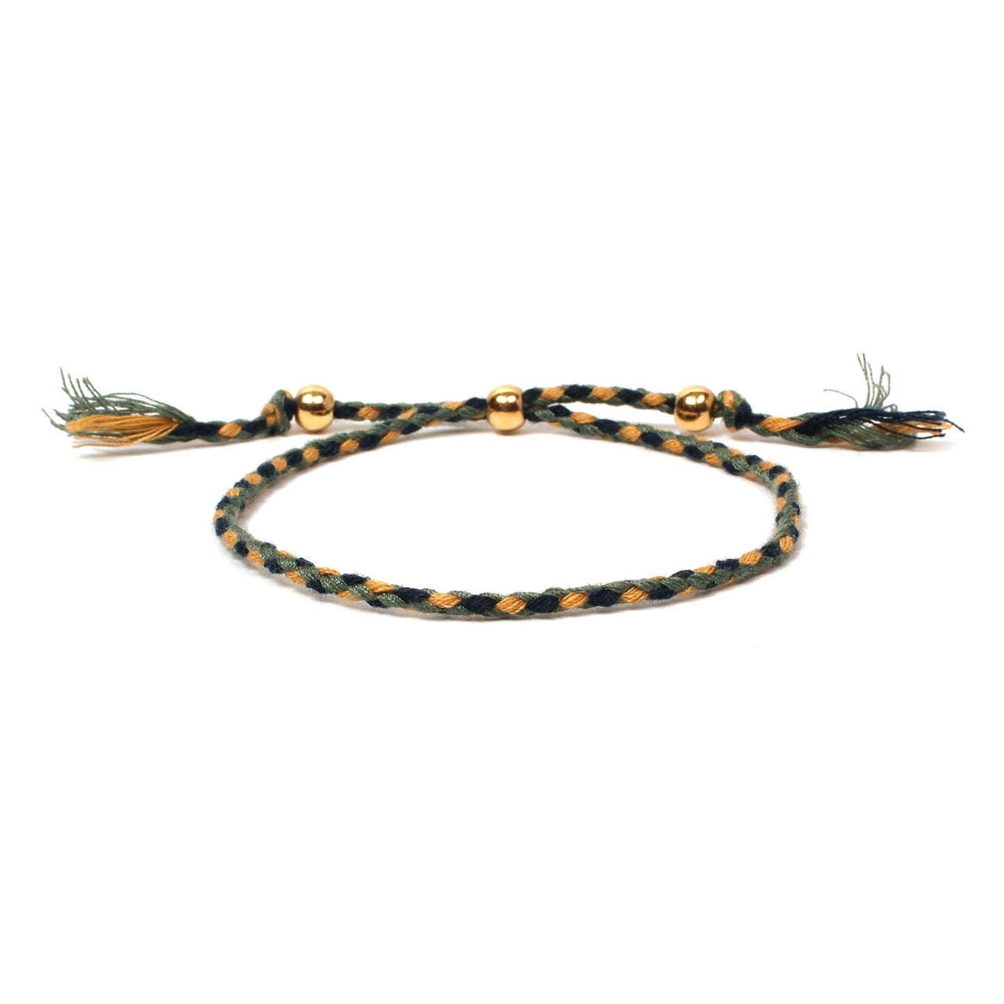 Bracelet Boules Dorées Mode Femme Tissé à La Main