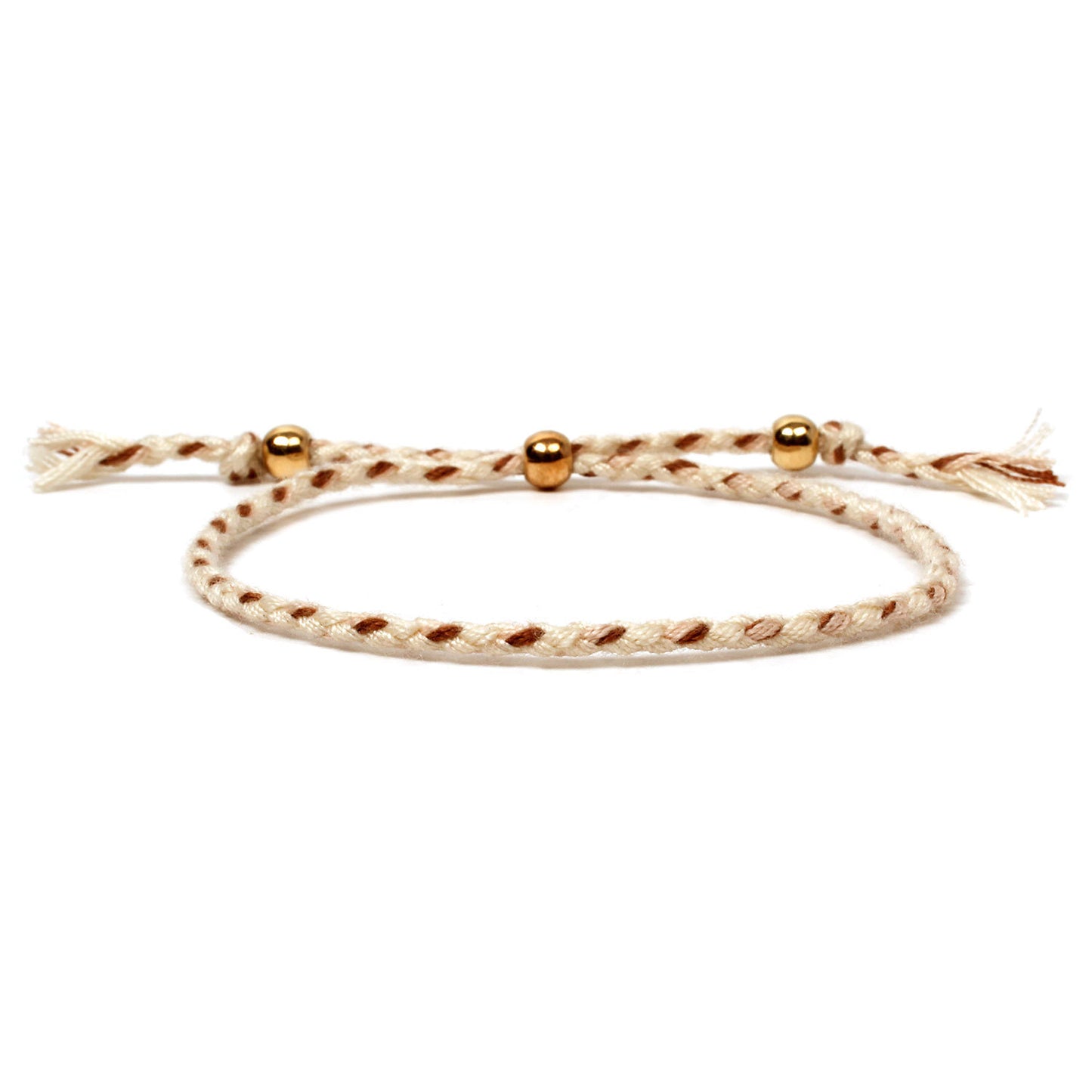 Bracelet Boules Dorées Mode Femme Tissé à La Main