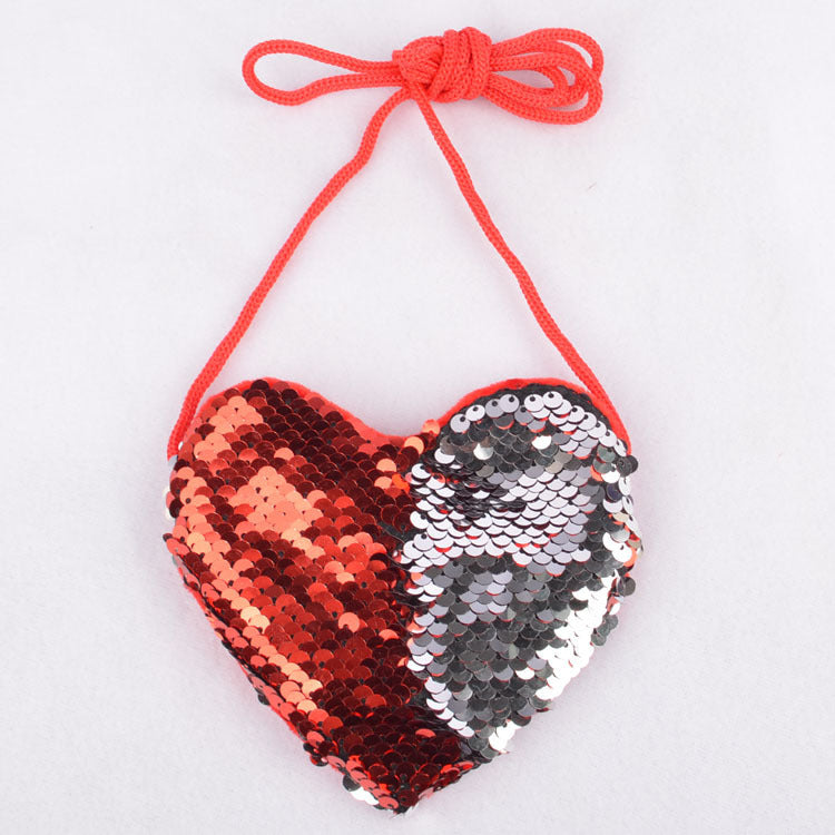 Bolso con cordón con lentejuelas love monederos para niños