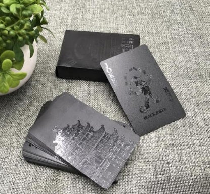 Black Diamond laser creative waterproof plastic poker, foreign trade gold foil poker table card