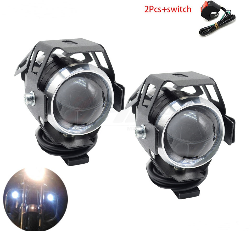 Phares de moto LED étanches, lampe auxiliaire, projecteur haute puissance U5 12V