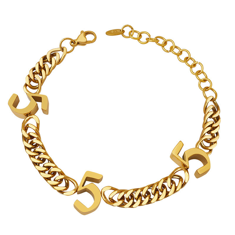 Digital Personalized Bracelet Titanium Steel Design Heavy Industry Bracelet