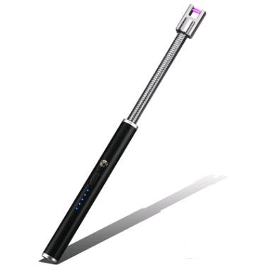 Briquet électrique rechargeable USB LED pour barbecue de sécurité, longue charge, rotation à 360 degrés