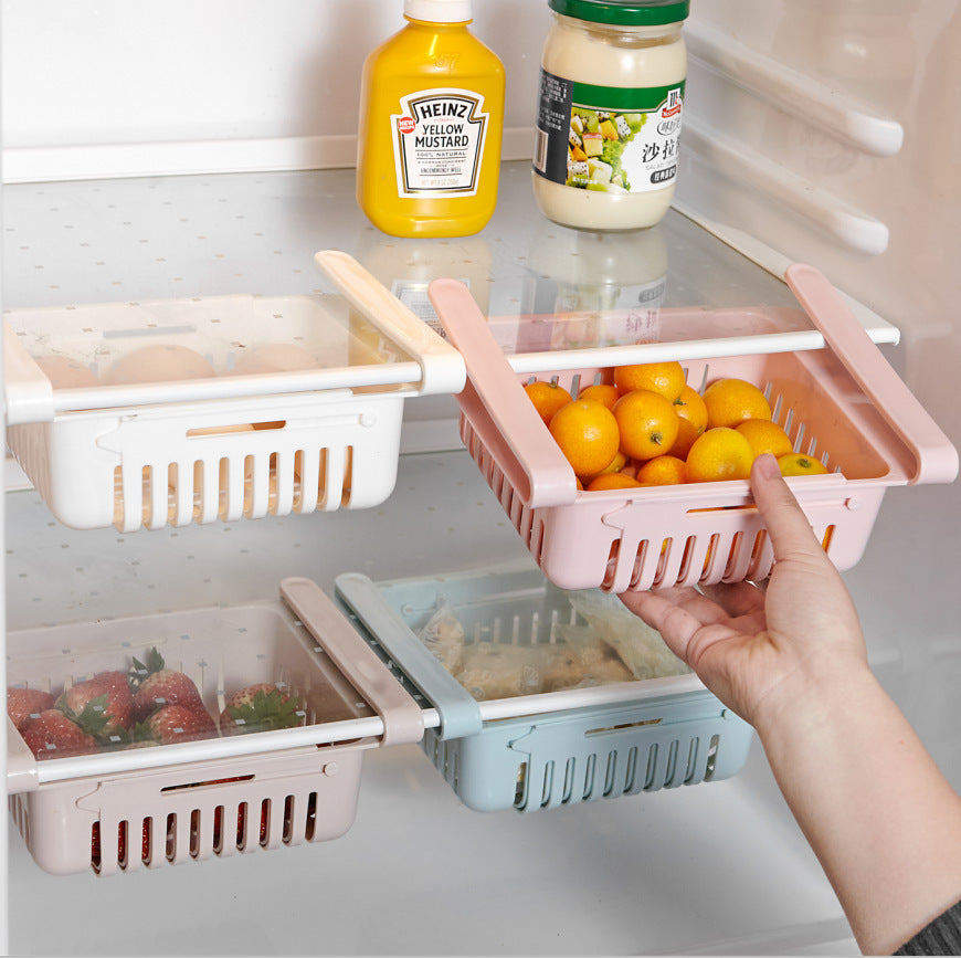 Panier de rangement pour réfrigérateur, boîte de rangement extensible multifonction pour réfrigérateur de cuisine