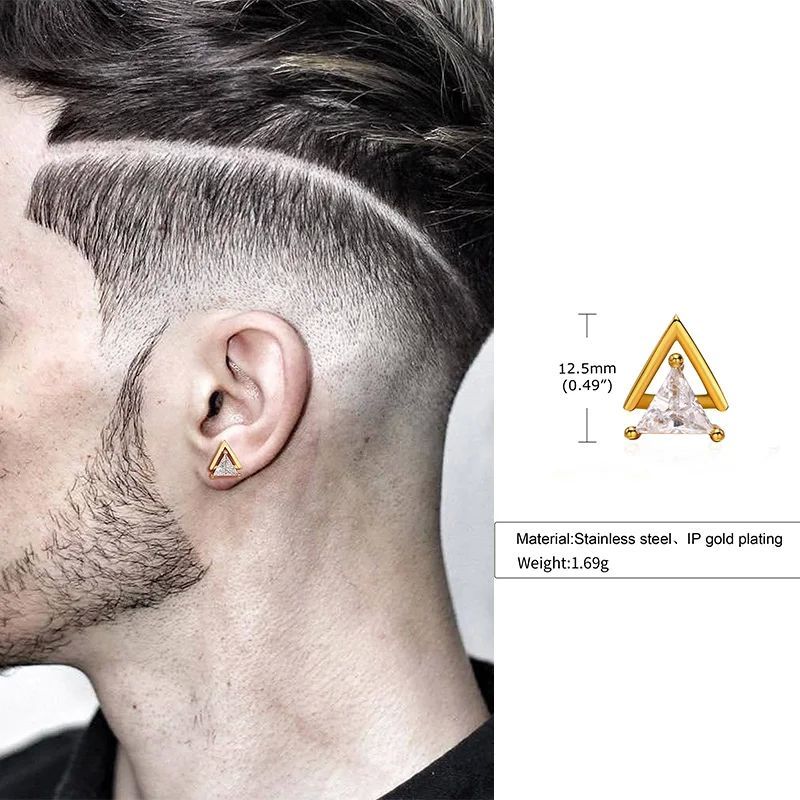Men's Fashion Personalized Triangle Earrings