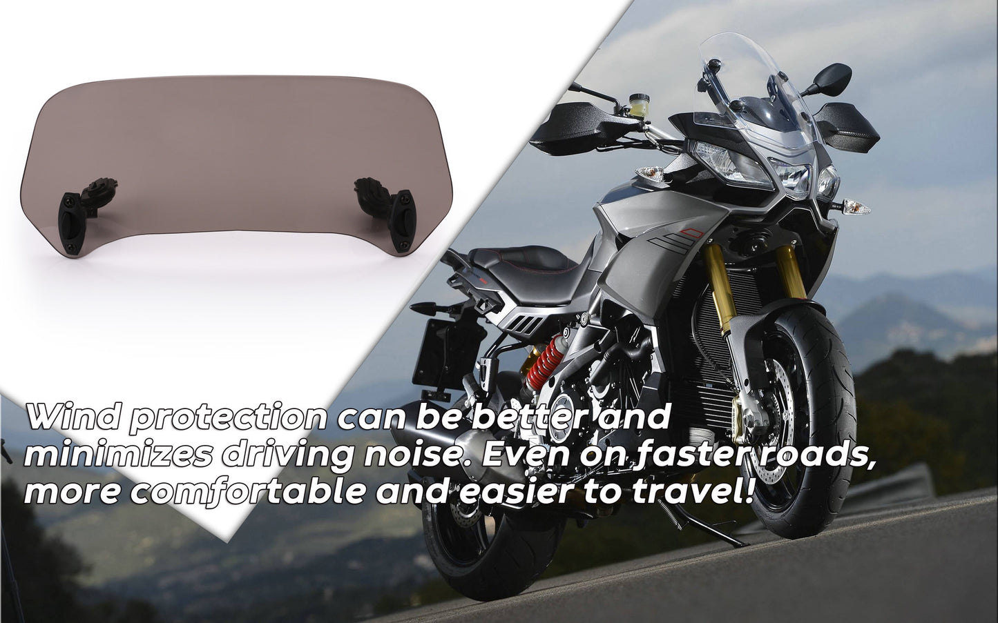 Clip de rehaussement de pare-brise avant de moto