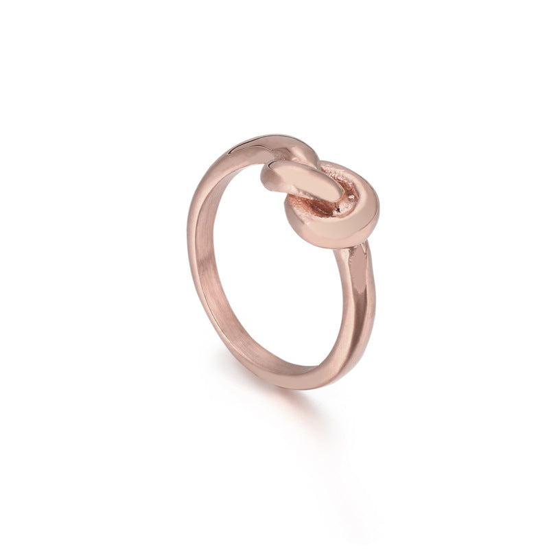 Bague en acier titane géométrique Truelove Knot