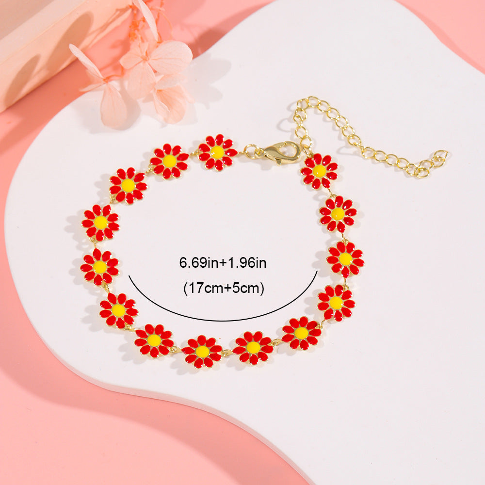 Drip Oil Bracelet Women's High End Daisy