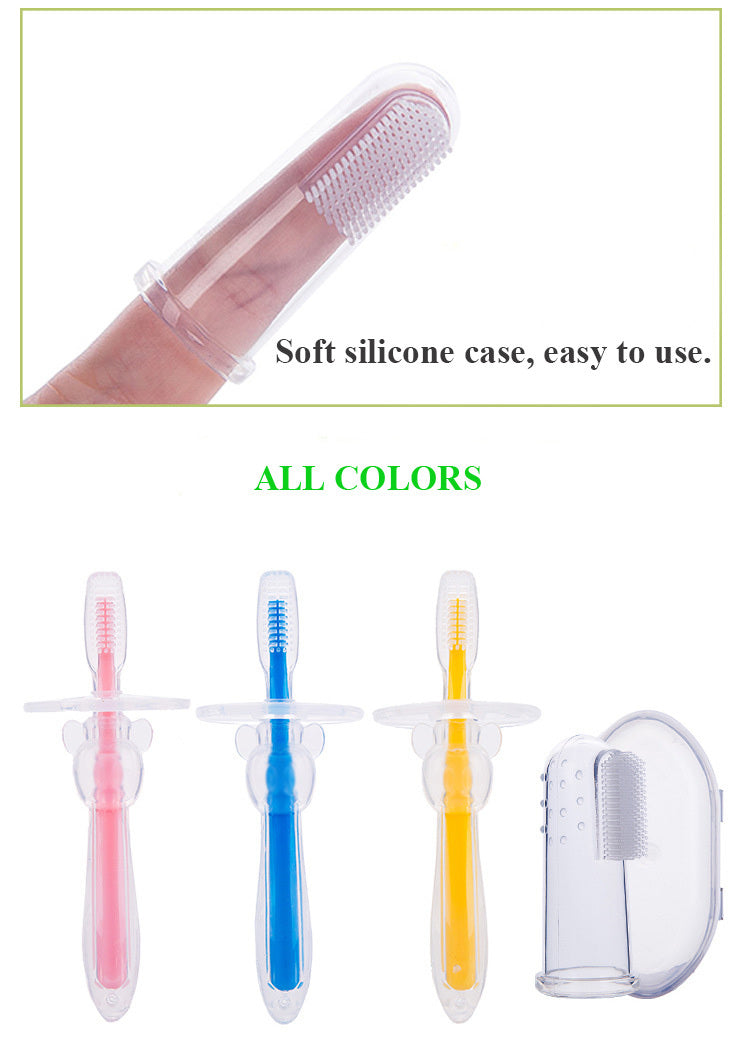 Brosse à dents en Silicone pour bébé, anneau de dentition pour enfants, outil d'entraînement, masseur transparent