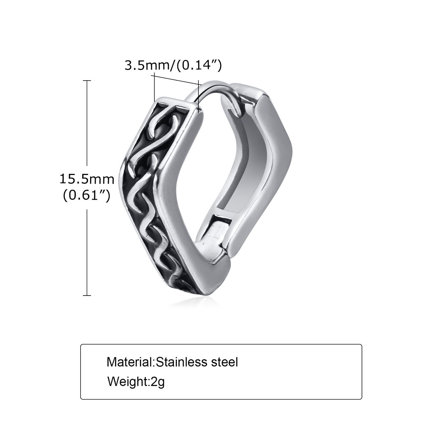 Men's Personality Fashion Retro Stainless Steel Earrings Men's Accessories